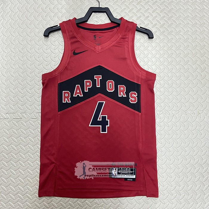 Camiseta Toronto Raptors Scottie Barnes NO 4 Icon 2022-23 Rojo